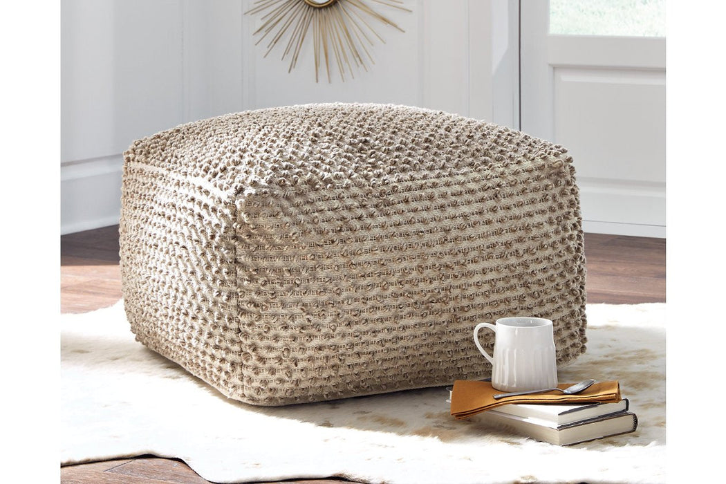 Hedy Natural/Beige Pouf - Lara Furniture