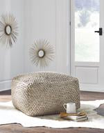 Hedy Natural/Beige Pouf - Lara Furniture