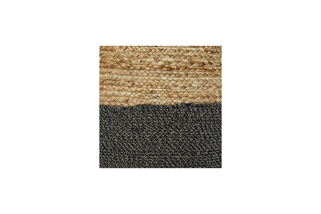 Sweed Valley Natural/Black Pouf - Lara Furniture