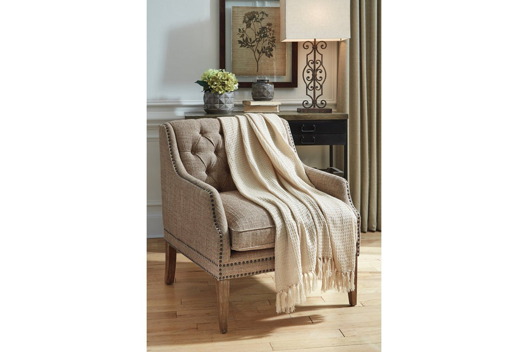 Rowena Cream Throw (Set of 3) - Lara Furniture