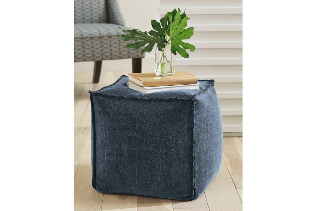 Moriah Navy Pouf - Lara Furniture