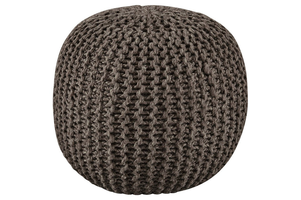 Latricia Charcoal Pouf - Lara Furniture