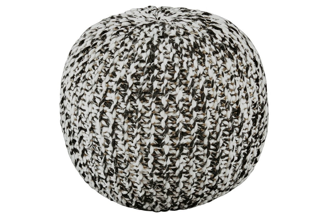 Latricia Black/White Pouf - Lara Furniture