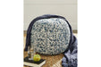 Latricia Blue/White Pouf - Lara Furniture