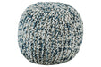 Latricia Blue/White Pouf - Lara Furniture