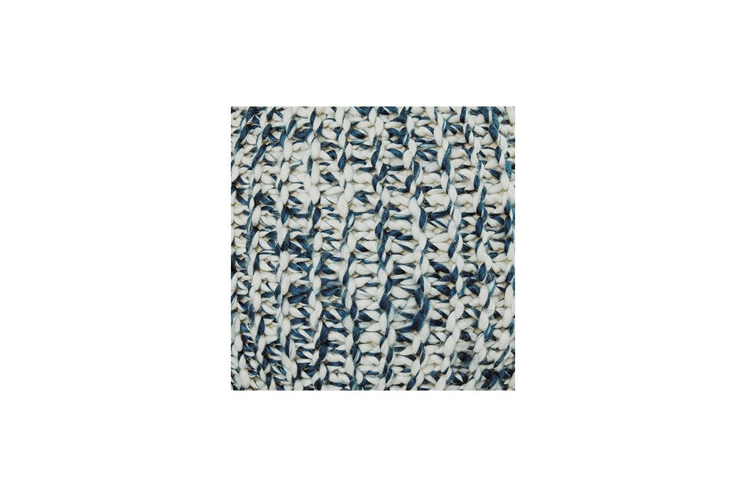 Latricia Blue/White Pouf - Lara Furniture