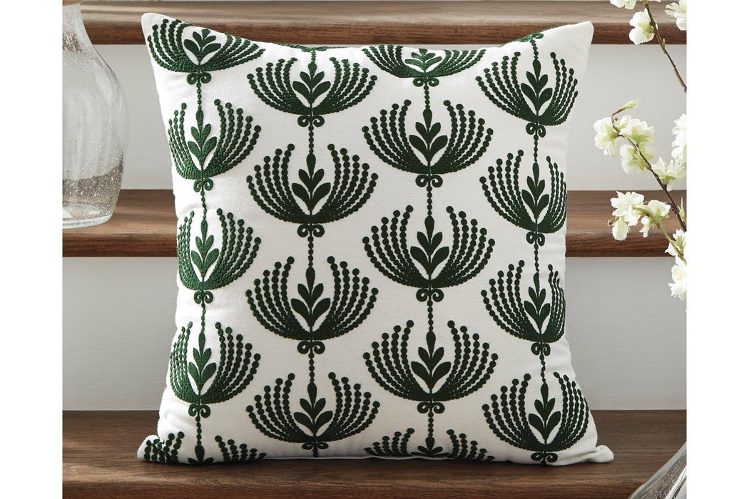 Dowden White/Emerald Pillow (Set of 4) - Lara Furniture