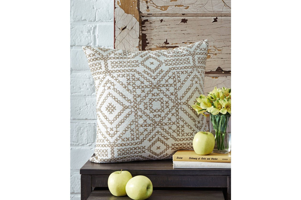 Jermaine Cream/Taupe Pillow (Set of 4) - Lara Furniture