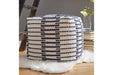 Lanka Blue/White Pouf - Lara Furniture