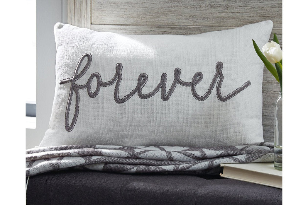 Forever White/Gray Pillow (Set of 4) - Lara Furniture