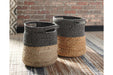 Parrish Natural/Black Natural/Black Basket (Set of 2) - Lara Furniture