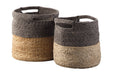 Parrish Natural/Black Natural/Black Basket (Set of 2) - Lara Furniture