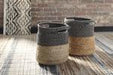 Parrish Natural/Black Natural/Black Basket (Set of 2) - Lara Furniture