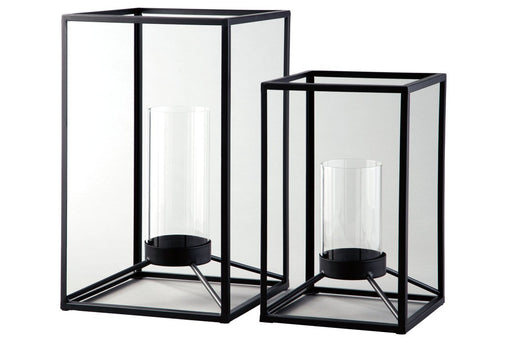 Dimtrois Black Lantern (Set of 2) - Lara Furniture