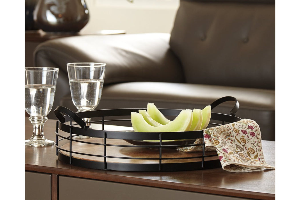 Diantha Black/Natural Tray - Lara Furniture