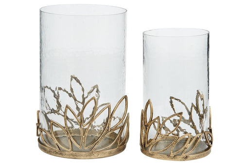 Pascal Antique Gold Finish Candle Holder (Set of 2) - Lara Furniture