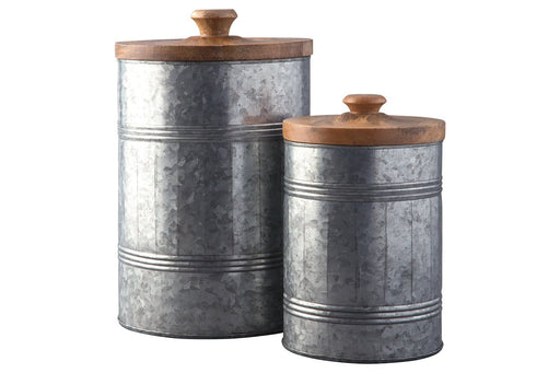 Divakar Antique Gray Jar (Set of 2) - Lara Furniture