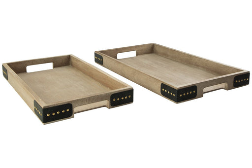 Missa Brown Tray (Set of 2) - Lara Furniture