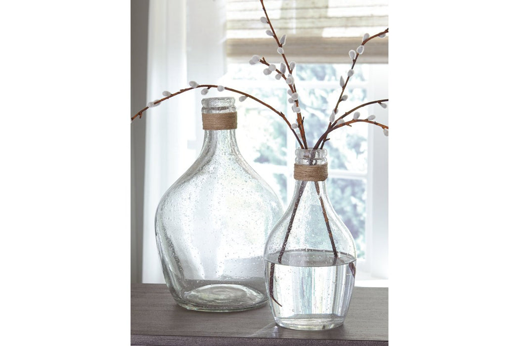 Marcin Clear Vase (Set of 2) - Lara Furniture