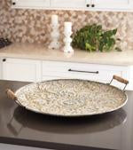 Didina Cream/Gold Finish Tray - Lara Furniture