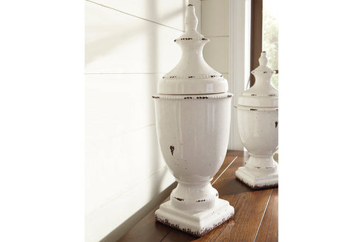 Devorit Antique White Jar - Lara Furniture