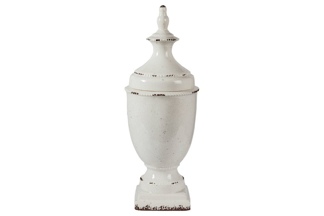 Devorit Antique White Jar - Lara Furniture