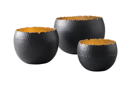 Claudine Black/Gold Finish Bowl (Set of 3) - Lara Furniture