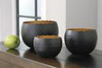 Claudine Black/Gold Finish Bowl (Set of 3) - Lara Furniture