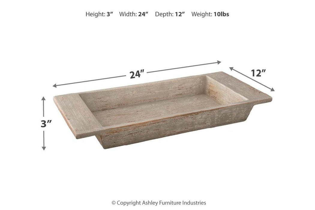 Michaiah Antique White Tray - Lara Furniture