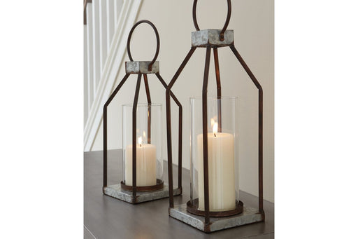 Diedrick Gray/Black Lantern (Set of 2) - Lara Furniture