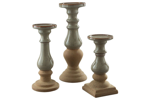 Emele Taupe Candle Holder (Set of 3) - Lara Furniture