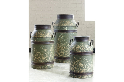 Elke Antique Brown Milk Can (Set of 3) - Lara Furniture