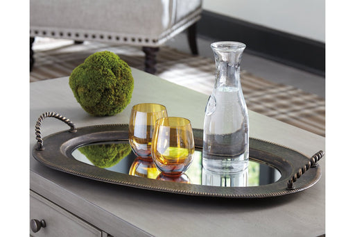 Milena Antique Gold Finish Tray - Lara Furniture