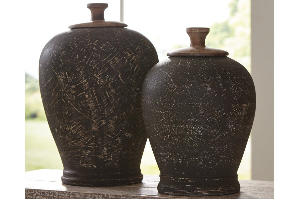 BARRIC Antique Black Jar - Lara Furniture