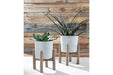 Domele Antique Gray/Brown Planter (Set of 2) - Lara Furniture