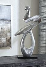 Devri Black/Silver Finish Sculpture - Lara Furniture