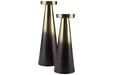 Theseus Gold Finish/Brown Candle Holder (Set of 2) - Lara Furniture