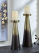 Theseus Gold Finish/Brown Candle Holder (Set of 2) - Lara Furniture