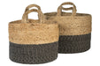 Parrish Natural/Black Basket (Set of 2) - Lara Furniture