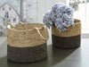 Parrish Natural/Black Basket (Set of 2) - Lara Furniture