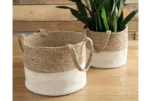 Parrish Natural/White Basket (Set of 2) - Lara Furniture