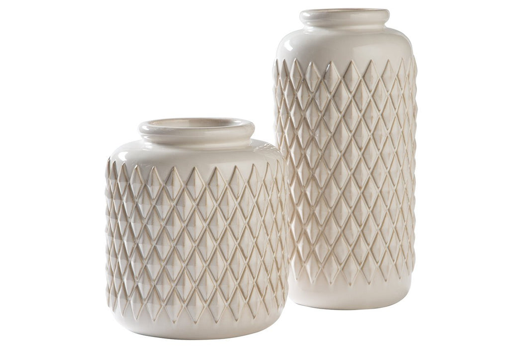 Edwinna Cream Vase (Set of 2) - Lara Furniture