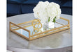 Derex Gold Finish Tray - Lara Furniture