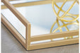 Derex Gold Finish Tray - Lara Furniture