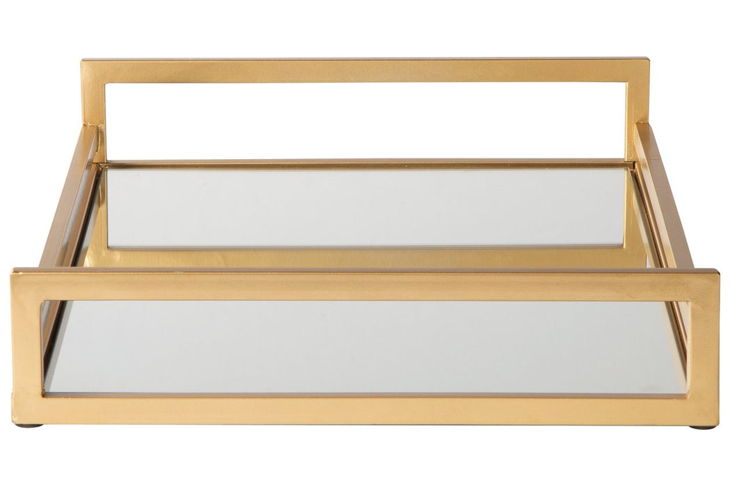 Derex Gold Finish Tray - Lara Furniture