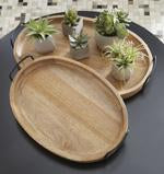 Jocelyne Brown/Black Tray (Set of 2) - Lara Furniture