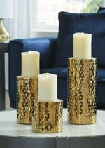 Marisa Gold Finish Candle Holder (Set of 2) - Lara Furniture