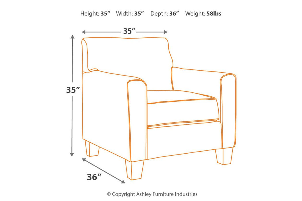 Nesso Gray/Cream Accent Chair - Lara Furniture