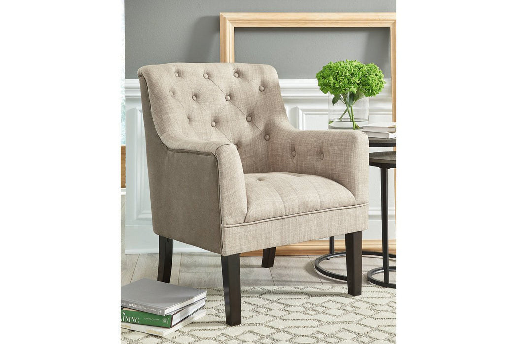 Drakelle Beige/Taupe Accent Chair - Lara Furniture