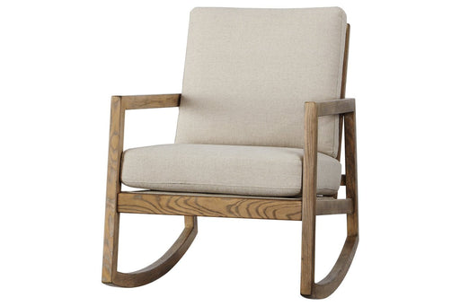 Novelda Neutral Rocker Accent Chair - Lara Furniture